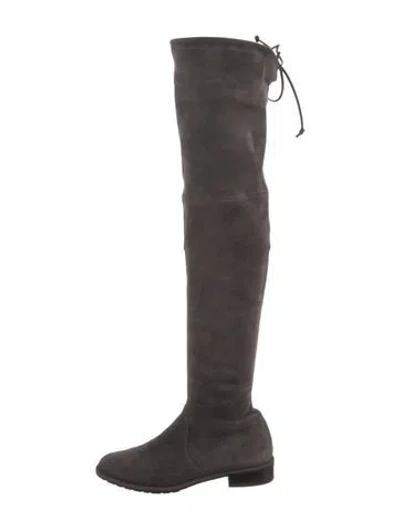 Pre-owned Stuart Weitzman Suede Boots In Gray