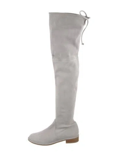 Pre-owned Stuart Weitzman Suede Boots In Gray