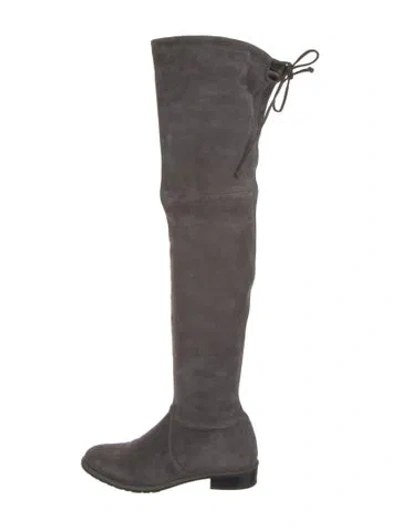 Pre-owned Stuart Weitzman Suede Boots In Gray