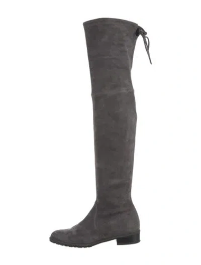 Pre-owned Stuart Weitzman Suede Boots In Gray