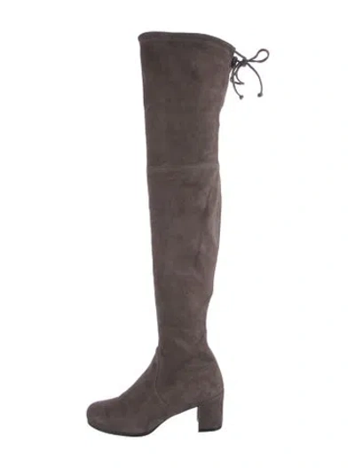 Pre-owned Stuart Weitzman Suede Boots In Gray