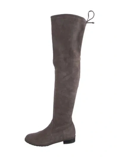 Pre-owned Stuart Weitzman Suede Boots In Gray