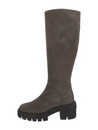 Pre-owned Stuart Weitzman Suede Boots In Gray