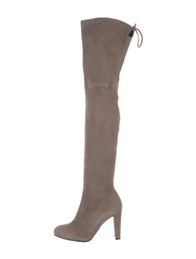 Pre-owned Stuart Weitzman Suede Boots In Gray
