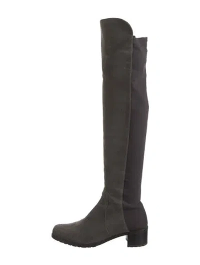 Pre-owned Stuart Weitzman Suede Boots In Gray