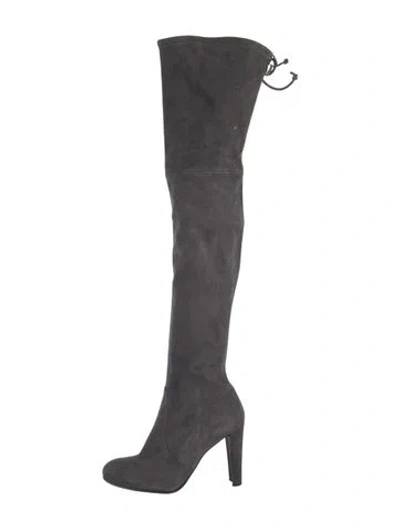 Pre-owned Stuart Weitzman Suede Boots In Gray