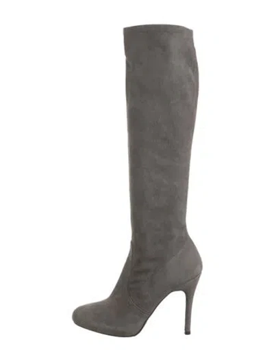 Pre-owned Stuart Weitzman Suede Boots In Gray