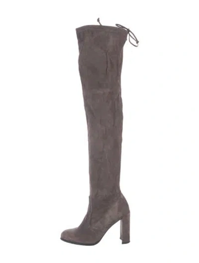 Pre-owned Stuart Weitzman Suede Boots In Gray