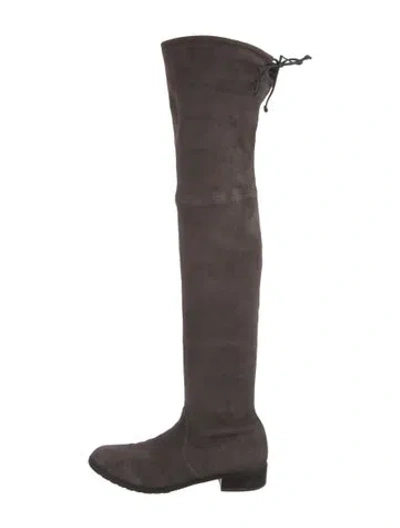 Pre-owned Stuart Weitzman Suede Boots In Gray
