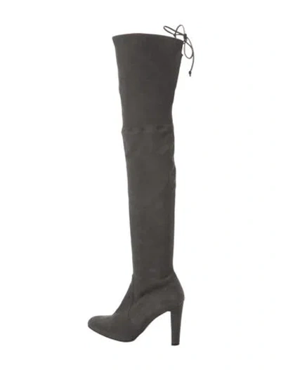 Pre-owned Stuart Weitzman Suede Boots In Gray