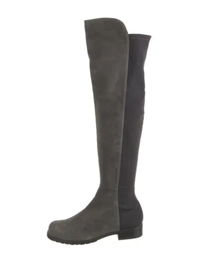 Pre-owned Stuart Weitzman Suede Boots In Gray