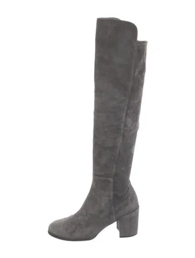 Pre-owned Stuart Weitzman Suede Boots In Gray