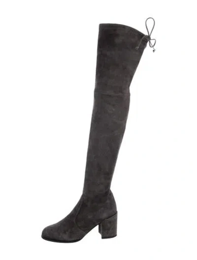 Pre-owned Stuart Weitzman Suede Boots In Gray