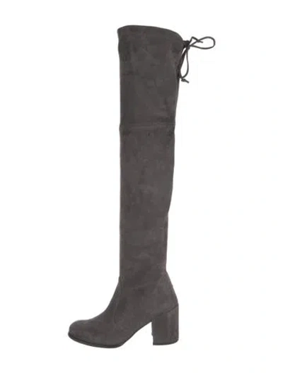 Pre-owned Stuart Weitzman Suede Boots In Gray