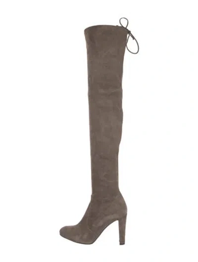 Pre-owned Stuart Weitzman Suede Boots In Gray