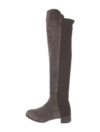 Pre-owned Stuart Weitzman Suede Boots In Gray