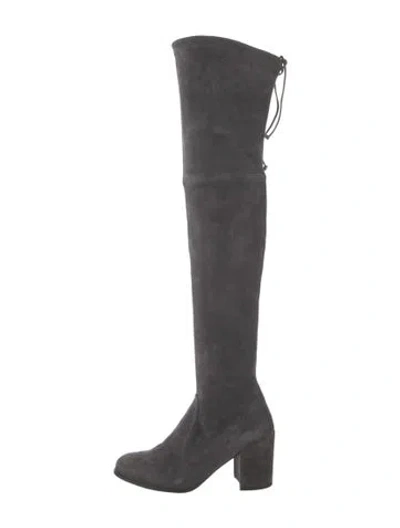 Pre-owned Stuart Weitzman Suede Boots In Gray