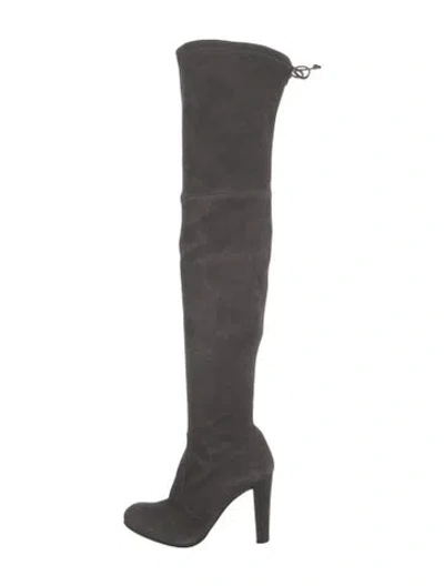 Pre-owned Stuart Weitzman Suede Boots In Gray