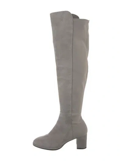 Pre-owned Stuart Weitzman Suede Boots In Gray