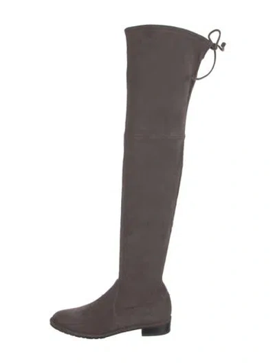 Pre-owned Stuart Weitzman Suede Boots In Gray