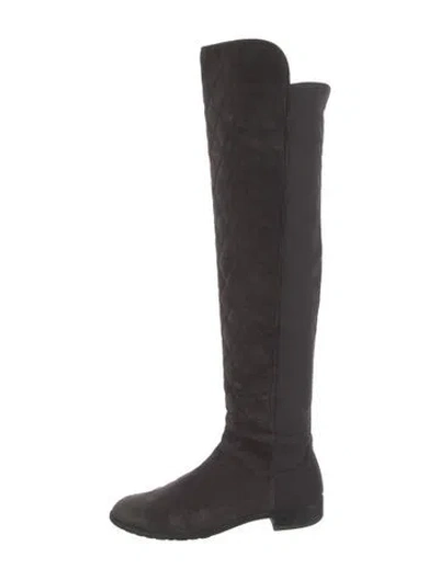 Pre-owned Stuart Weitzman Suede Boots In Gray