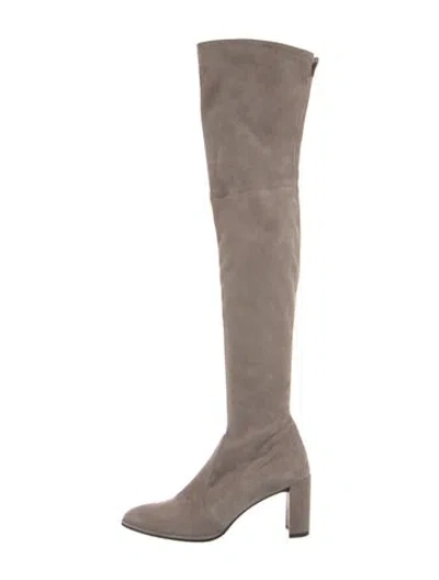 Pre-owned Stuart Weitzman Suede Boots In Gray