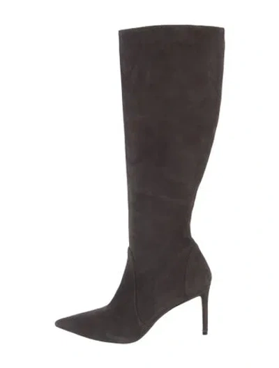 Pre-owned Stuart Weitzman Suede Boots In Gray