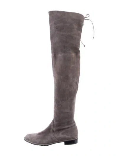 Pre-owned Stuart Weitzman Suede Boots In Gray