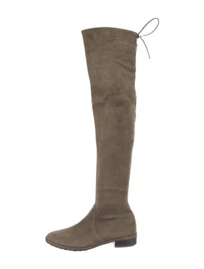 Pre-owned Stuart Weitzman Suede Boots In Green