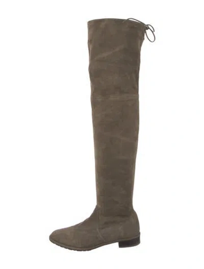 Pre-owned Stuart Weitzman Suede Boots In Green