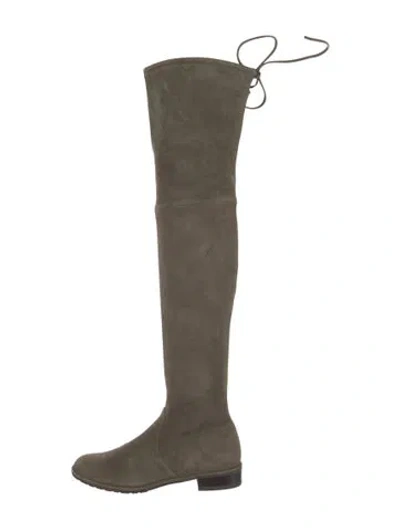 Pre-owned Stuart Weitzman Suede Boots In Green