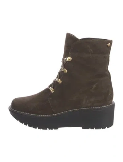 Pre-owned Stuart Weitzman Suede Boots In Green