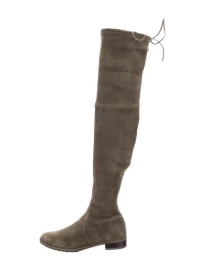 Pre-owned Stuart Weitzman Suede Boots In Green