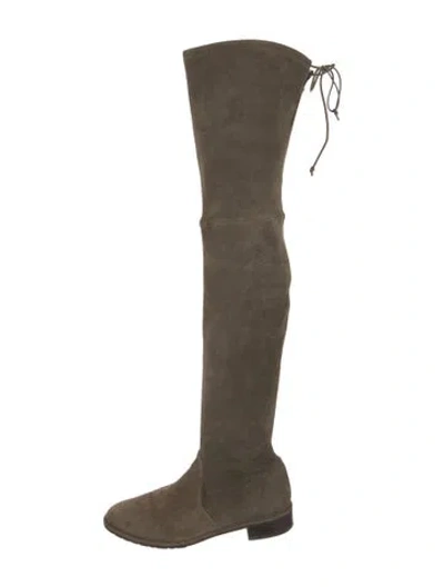 Pre-owned Stuart Weitzman Suede Boots In Green