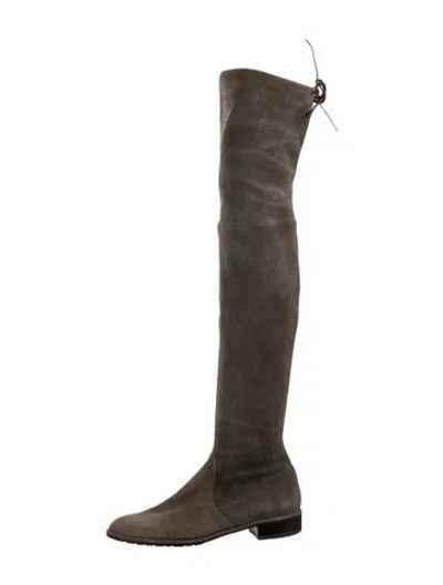 Pre-owned Stuart Weitzman Suede Boots In Green