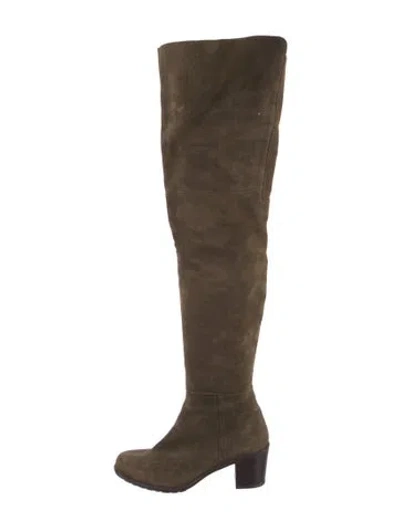 Pre-owned Stuart Weitzman Suede Boots In Green