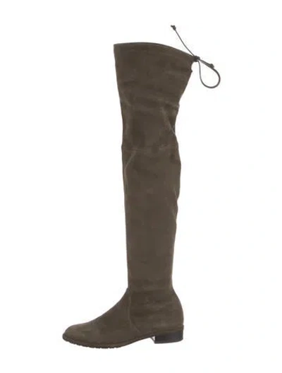 Pre-owned Stuart Weitzman Suede Boots In Green