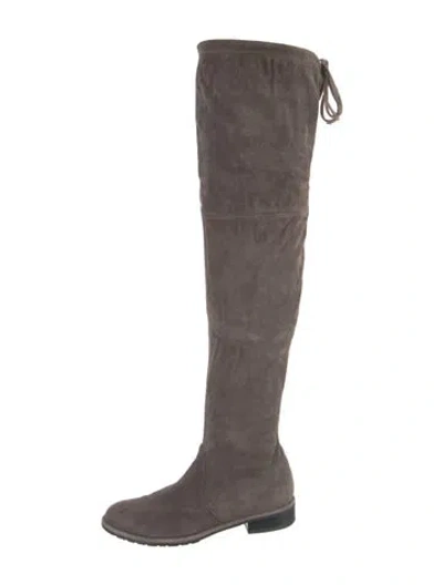 Pre-owned Stuart Weitzman Suede Boots In Grey