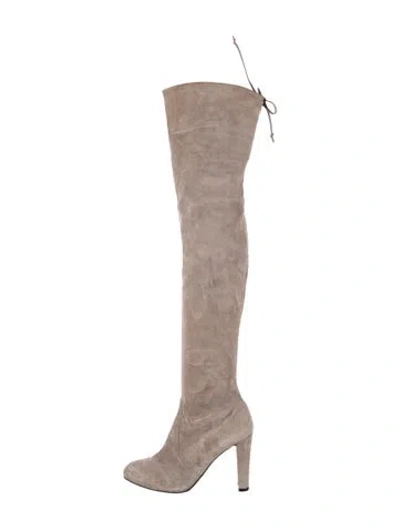 Pre-owned Stuart Weitzman Suede Boots In Grey