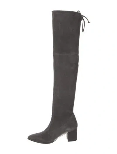 Pre-owned Stuart Weitzman Suede Boots In Grey