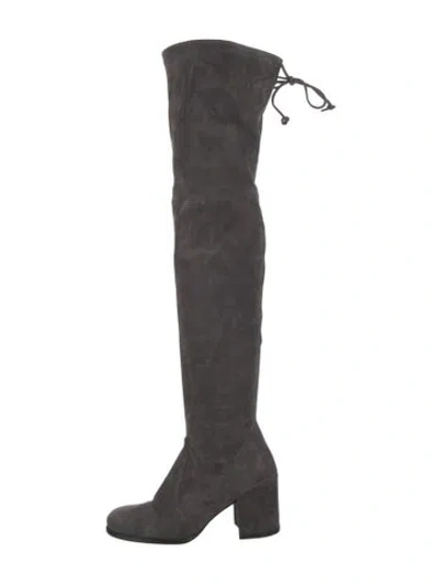 Pre-owned Stuart Weitzman Suede Boots In Grey