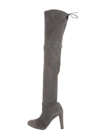 Pre-owned Stuart Weitzman Suede Boots In Grey