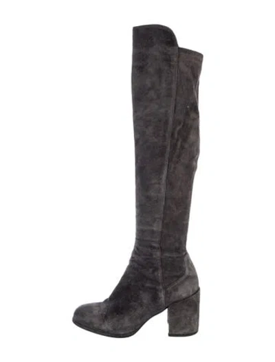 Pre-owned Stuart Weitzman Suede Boots In Grey