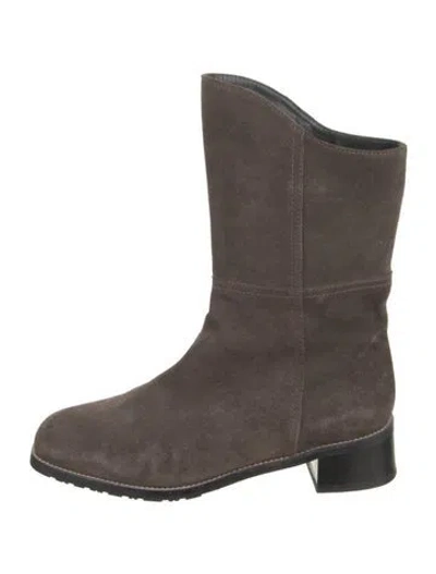 Pre-owned Stuart Weitzman Suede Boots In Grey