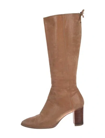 Pre-owned Stuart Weitzman Suede Boots In Neutral
