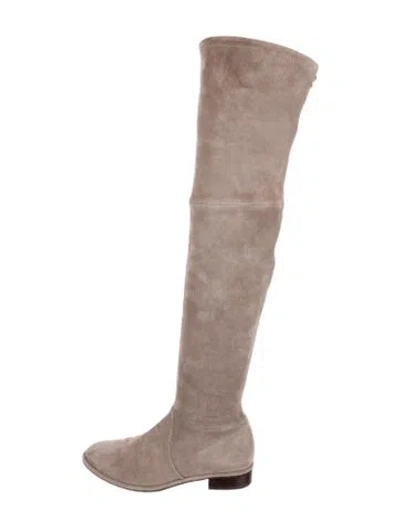 Pre-owned Stuart Weitzman Suede Boots In Neutral