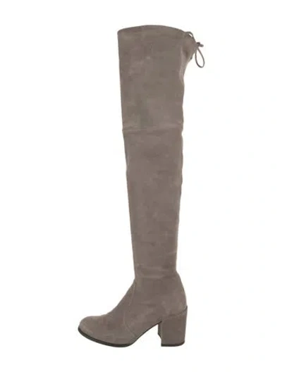 Pre-owned Stuart Weitzman Suede Boots In Neutral