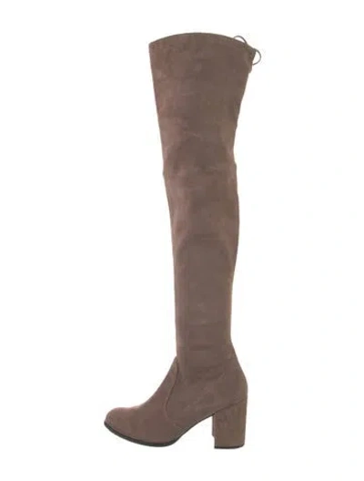 Pre-owned Stuart Weitzman Suede Boots In Neutral