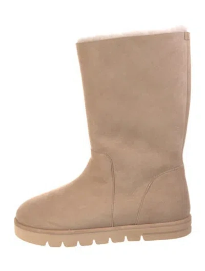 Pre-owned Stuart Weitzman Suede Boots In Neutral