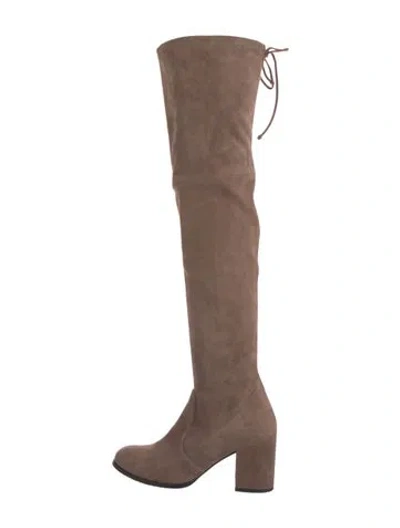 Pre-owned Stuart Weitzman Suede Boots In Neutral